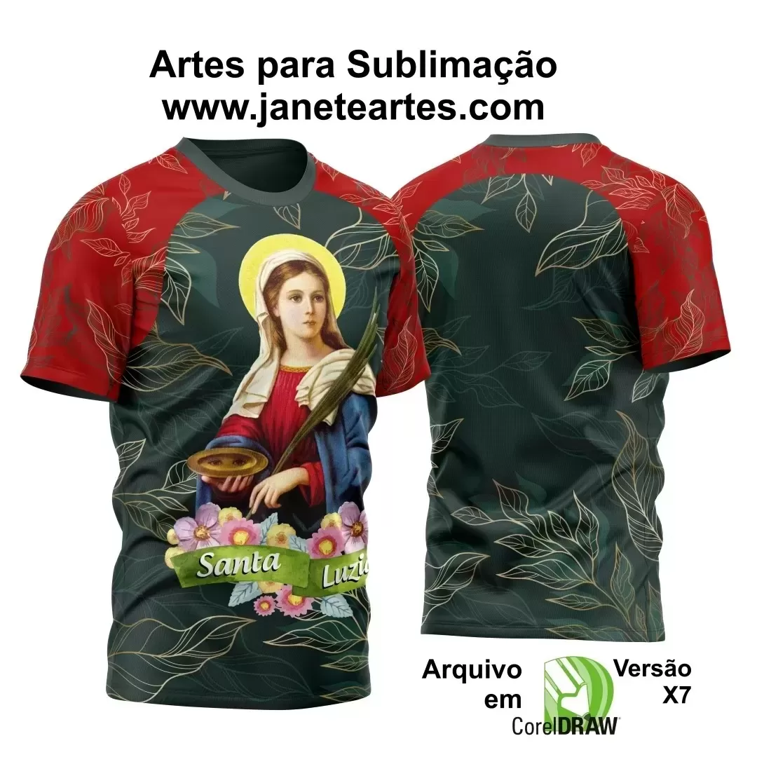 Arte Vetor Camisa Santa Luzia  2024 - Religião - Festejo - Santa Luzia 2024 - 2025 