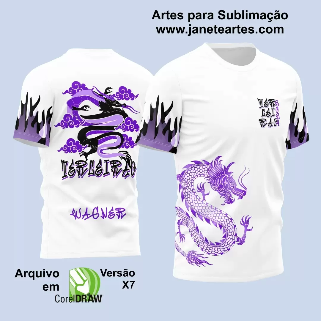 Arte Vetor Camisa Terceirão 2024 - Dragão Roxo Chama