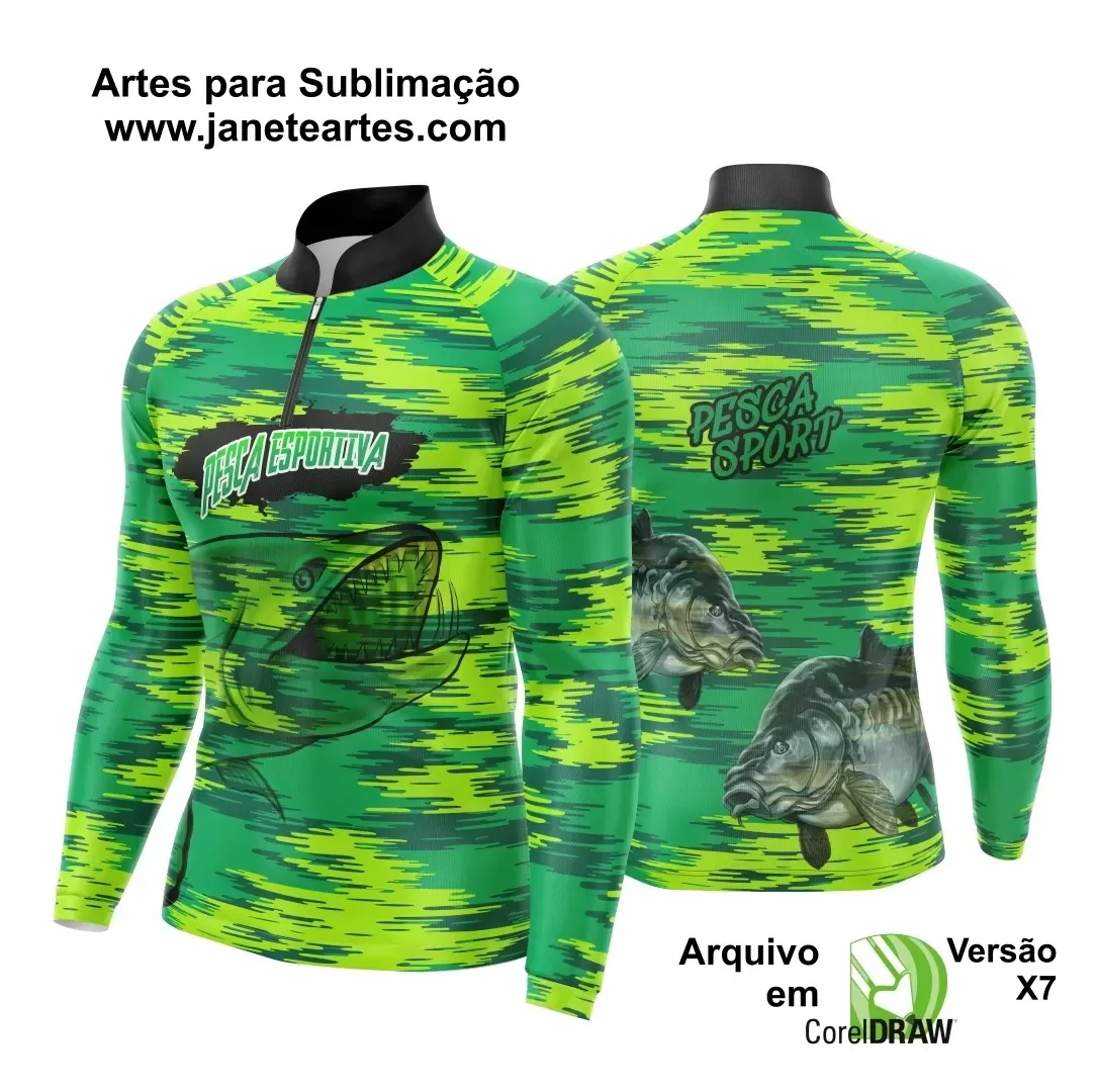 Arte Vetor - Camisa Verde - Pesca Esportiva 2024 - 2025