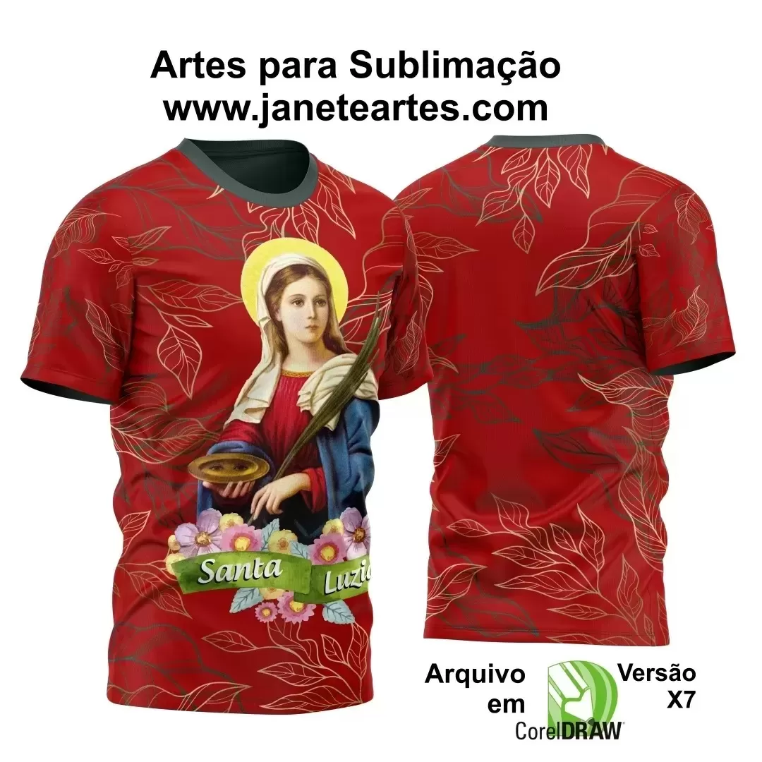 Arte Vetor Camisa Vermelha Religião - Santa Luzia