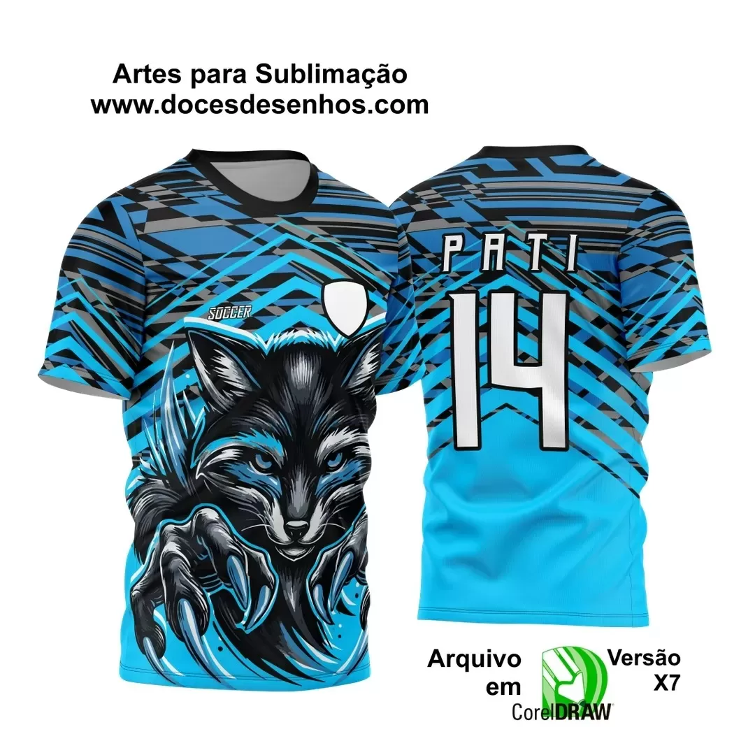 Arte Vetor - Camisa de Interclasse Azul - Jogos Internos - Raposa - 2024 - 2025