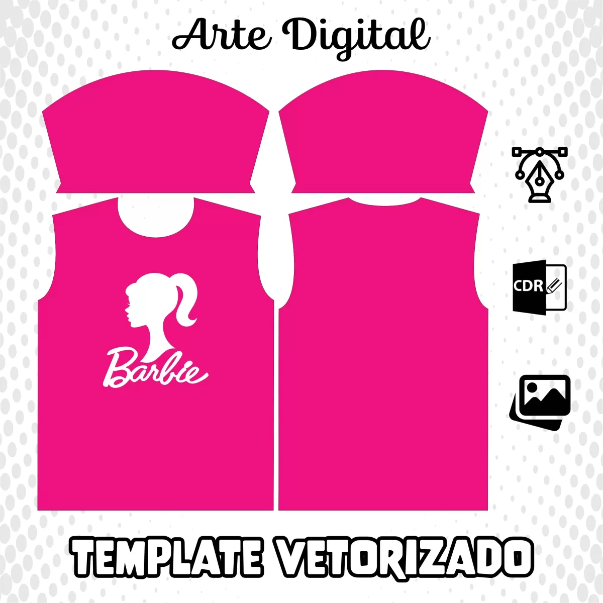 Arte Vetor-  Camisa de Interclasse -  Barbie Rosa - 2024 - 2025