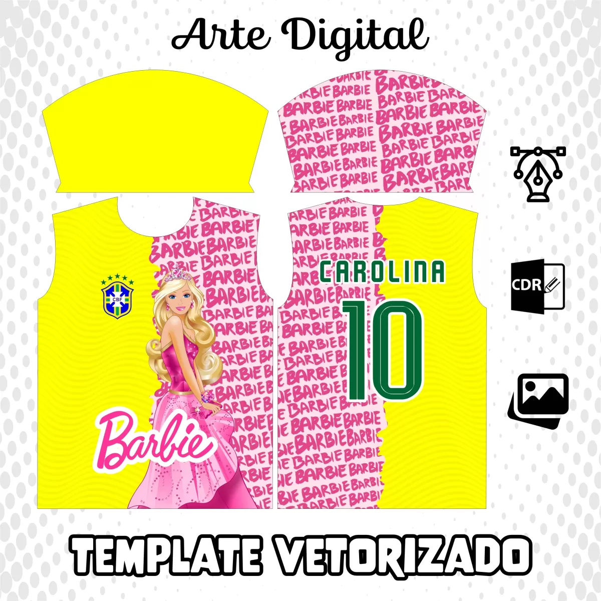 Arte Vetor-  Camisa de Interclasse -  Barbie Rosa - 2024 - 2025