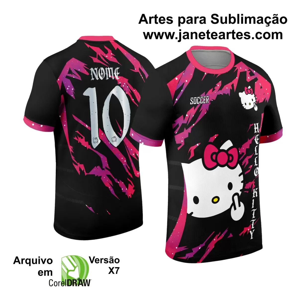 Arte Vetor - Camisa de Interclasse - Hello Kitty - Desenho - 2024 - 2025 