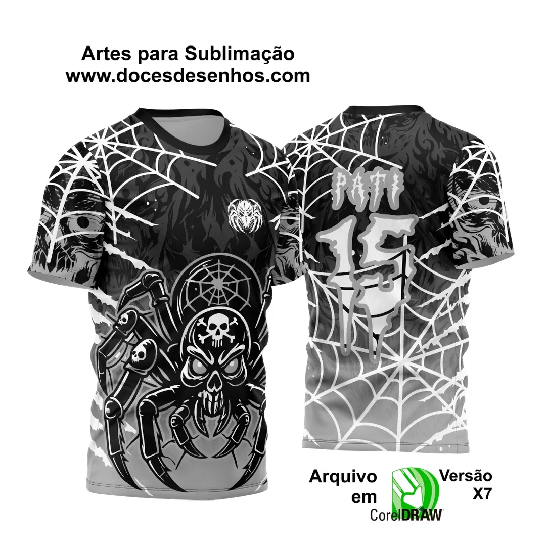 Arte Vetor - Camisa de Interclasse - Jogos Internos - Aranha Venenosa - 2024 - 2025 - Doces Desenhos