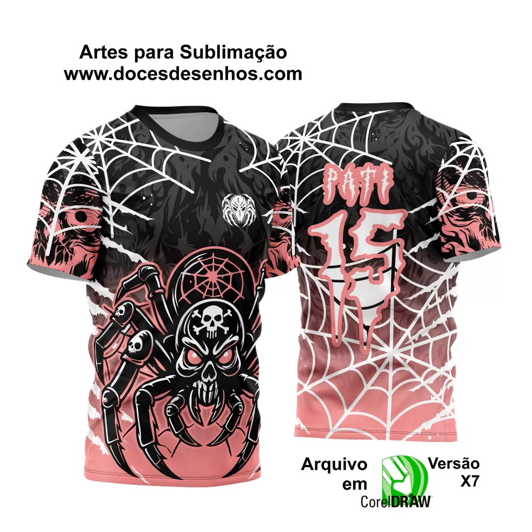 Arte Vetor - Camisa de Interclasse - Jogos Internos - Aranha Venenosa - 2024 - 2025 - Doces Desenhos