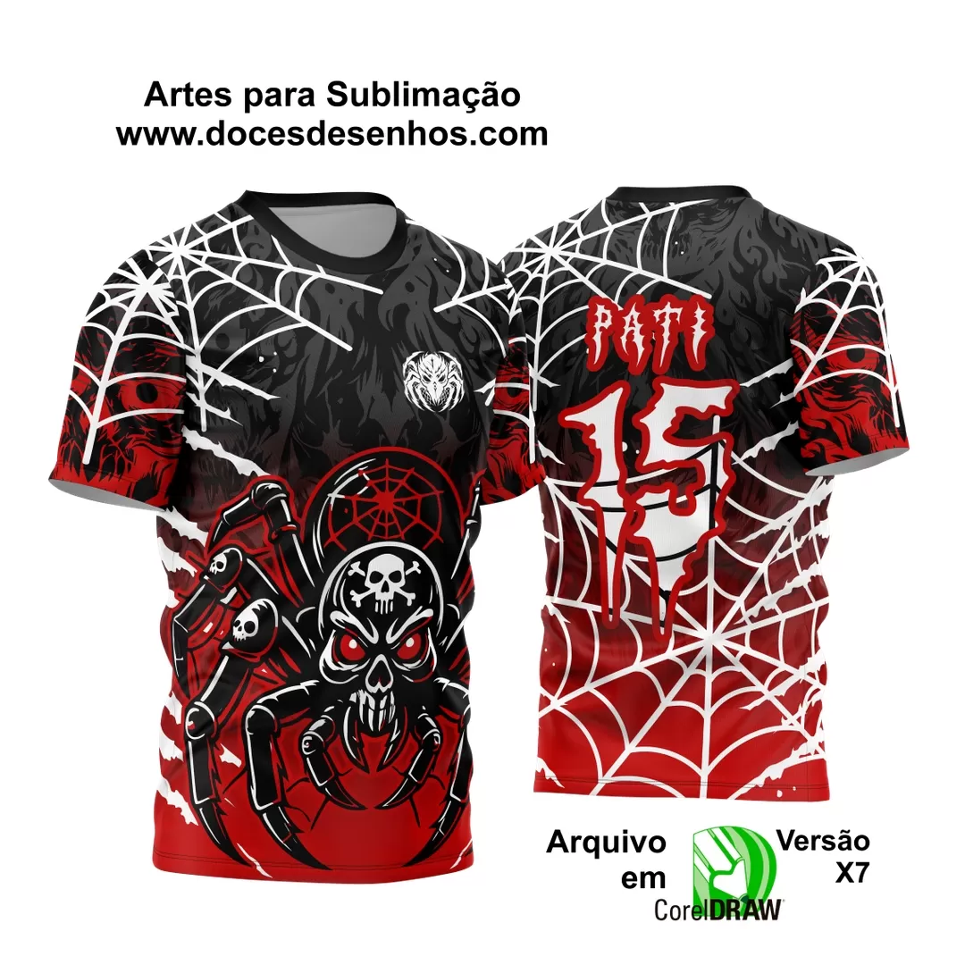 Arte Vetor - Camisa de Interclasse - Jogos Internos - Aranha Venenosa - 2024 - 2025 - Doces Desenhos