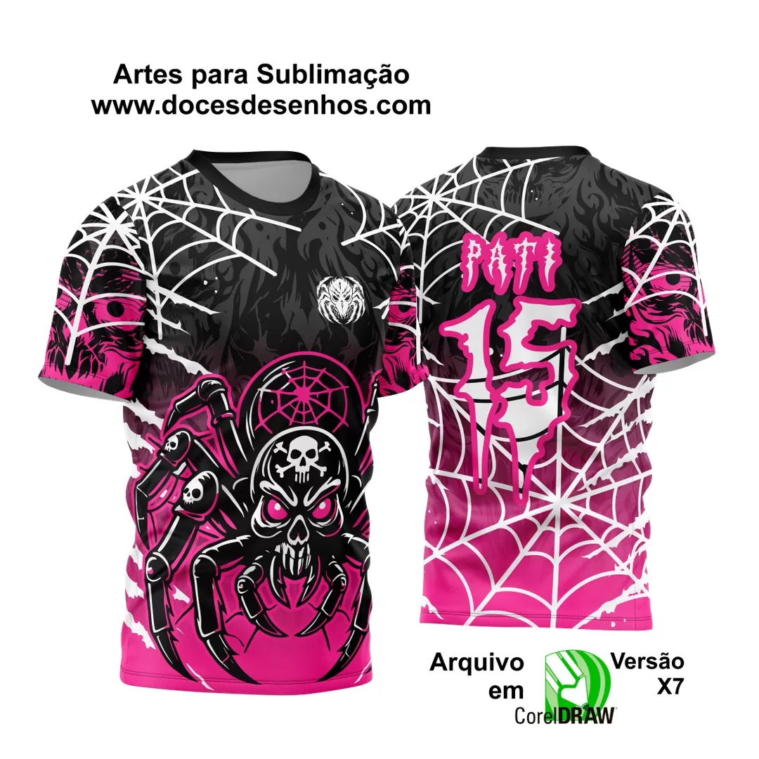 Arte Vetor - Camisa de Interclasse - Jogos Internos - Aranha Venenosa - 2024 - 2025 - Doces Desenhos