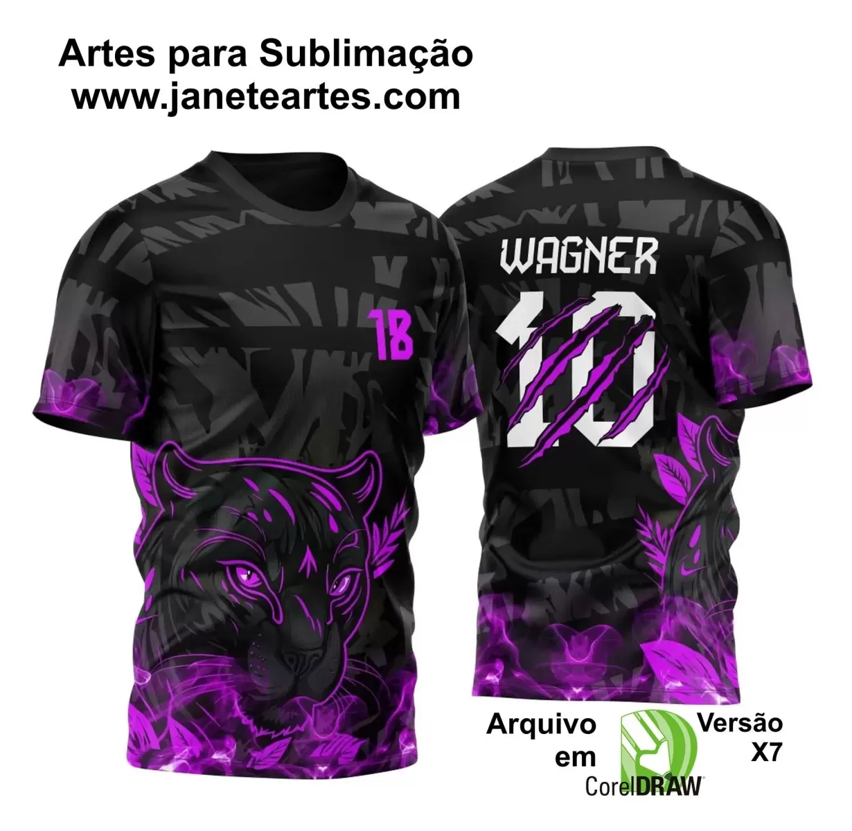 Arte Vetor - Camisa de Interclasse - Jogos Internos - Pantera - 2024 - 2025