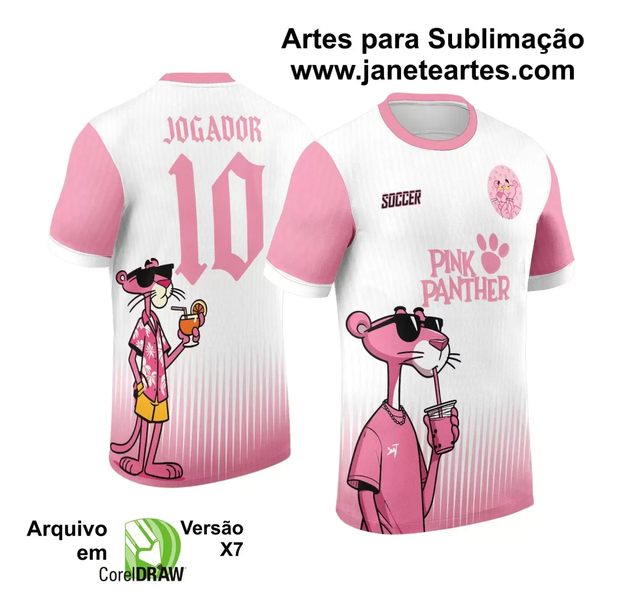 Arte Vetor - Camisa de Interclasse - Pantera Cor de Rosa - Desenho - 2024 - 2025