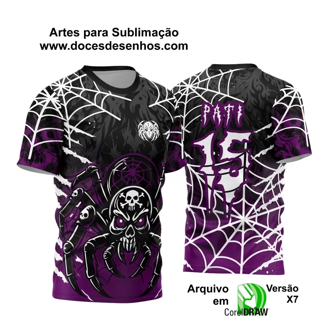 Arte Vetor Camisa de Interclasse Personalizada Roxa - Jogos Internos - Aranha - 2024 - 2025