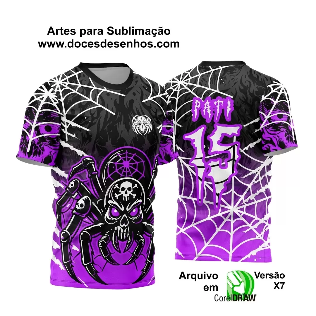 Arte Vetor Camisa de Interclasse Personalizada Roxa - Jogos Internos - Aranha - 2024 - 2025