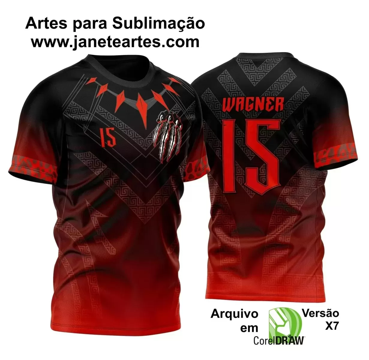 Arte Vetor - Camisa de Interclasse Preta - Jogos Internos - Pantera - 2024 - 2025