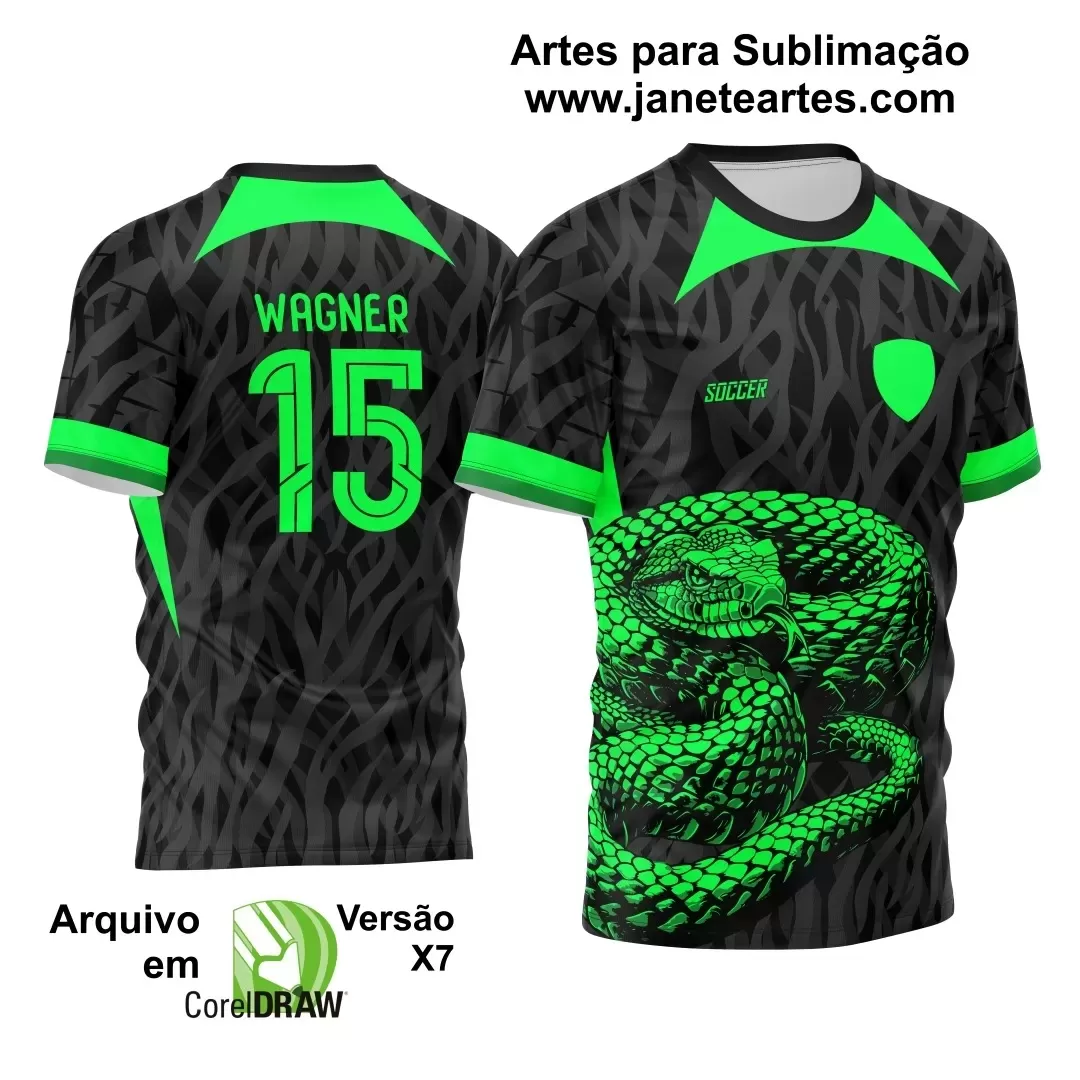 Arte Vetor - Camisa de Interclasse Preta - Jogos Internos - Serpente - 2024 - 2025