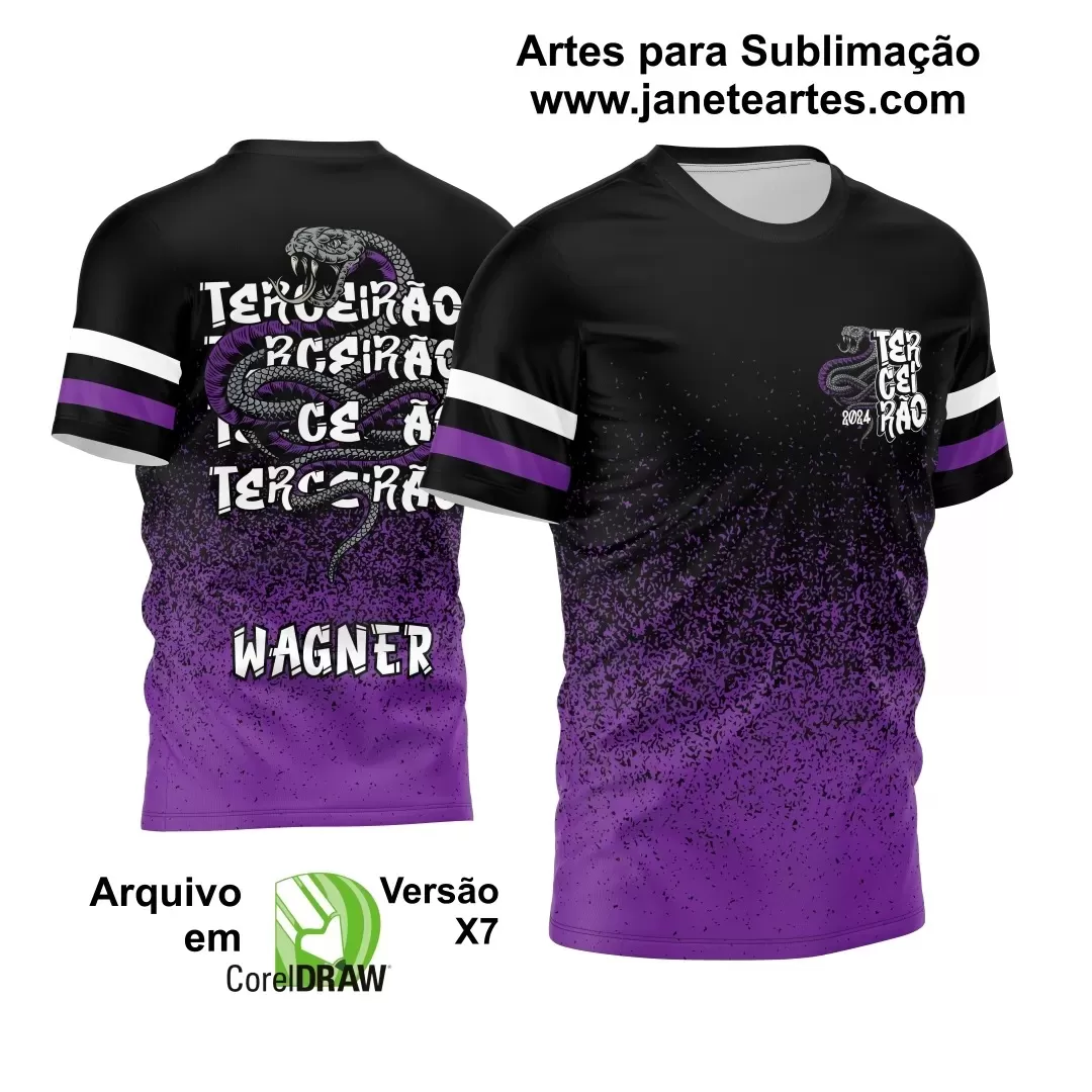 Arte Vetor - Camisa de Interclasse Preta - Jogos Internos - Serpente - 2024 - 2025