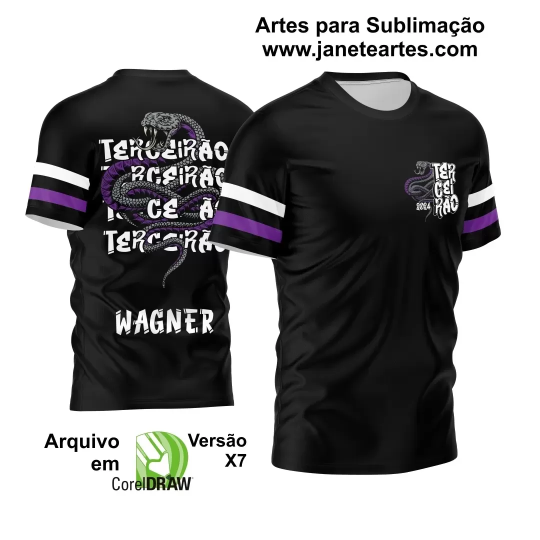 Arte Vetor - Camisa de Interclasse Preta - Jogos Internos - Serpente - 2024 - 2025