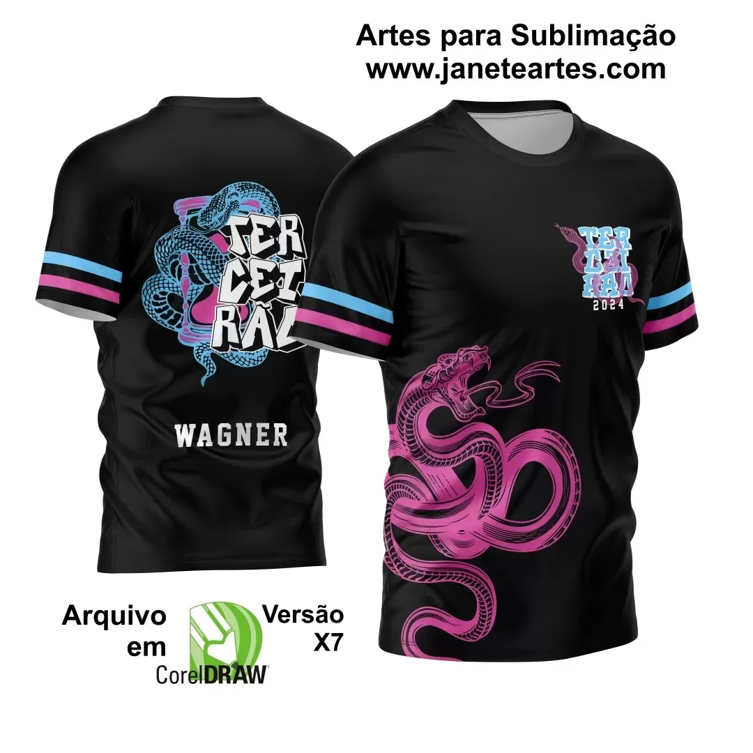 Arte Vetor - Camisa de Interclasse Preta - Jogos Internos - Serpente - 2024 - 2025