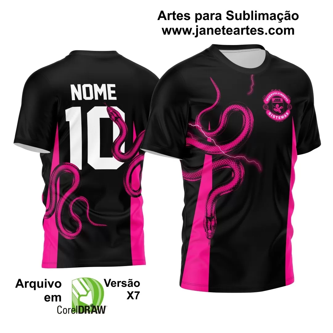 Arte Vetor - Camisa de Interclasse Preta - Jogos Internos - Serpente - 2024 - 2025