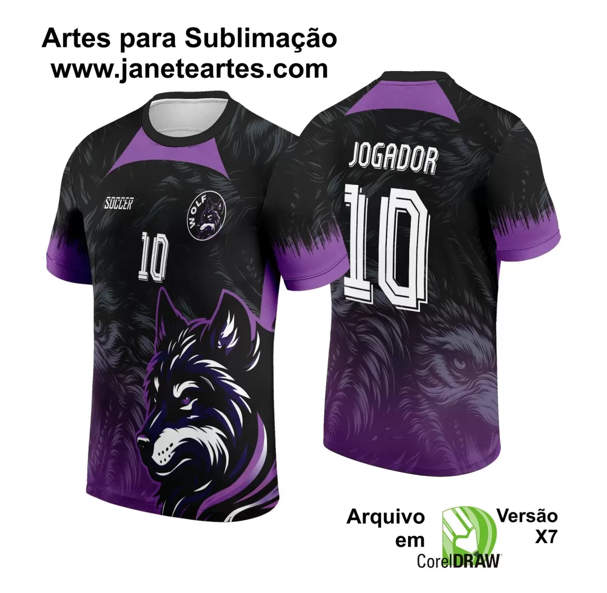 Arte Vetor - Camisa de Interclasse Preta e Roxa - Fox - Raposa 2024-2025