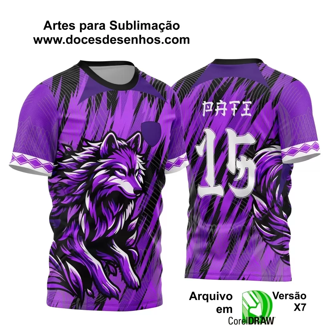 Arte Vetor - Camisa de Interclasse Preta e Roxa - Fox - Raposa 2024-2025