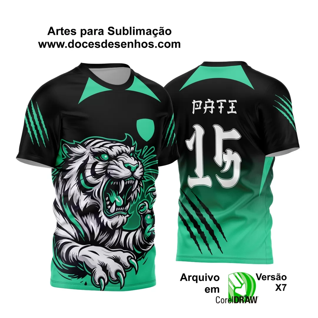 Arte Vetor - Camisa de Interclasse Preta e Verde - Jogos Internos - Tigre - 2024 - 2025 