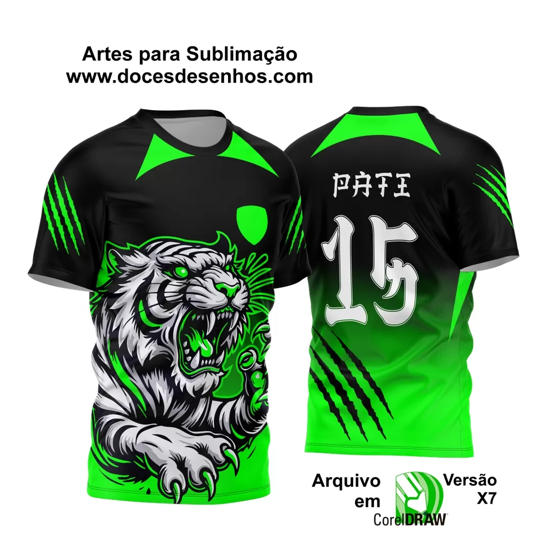 Arte Vetor - Camisa de Interclasse Preta e Verde - Jogos Internos - Tigre - 2024 - 2025 