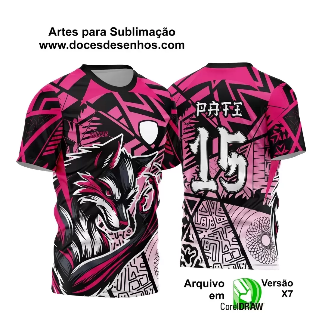 Arte Vetor - Camisa de Interclasse Rosa - Jogos Internos - Raposa - 2024 - 2025