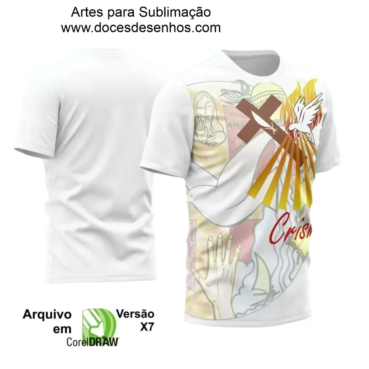 Arte Vetor - Camiseta Crisma - Religião - Crisma Divino Espírito Santo - 2024 - 2025