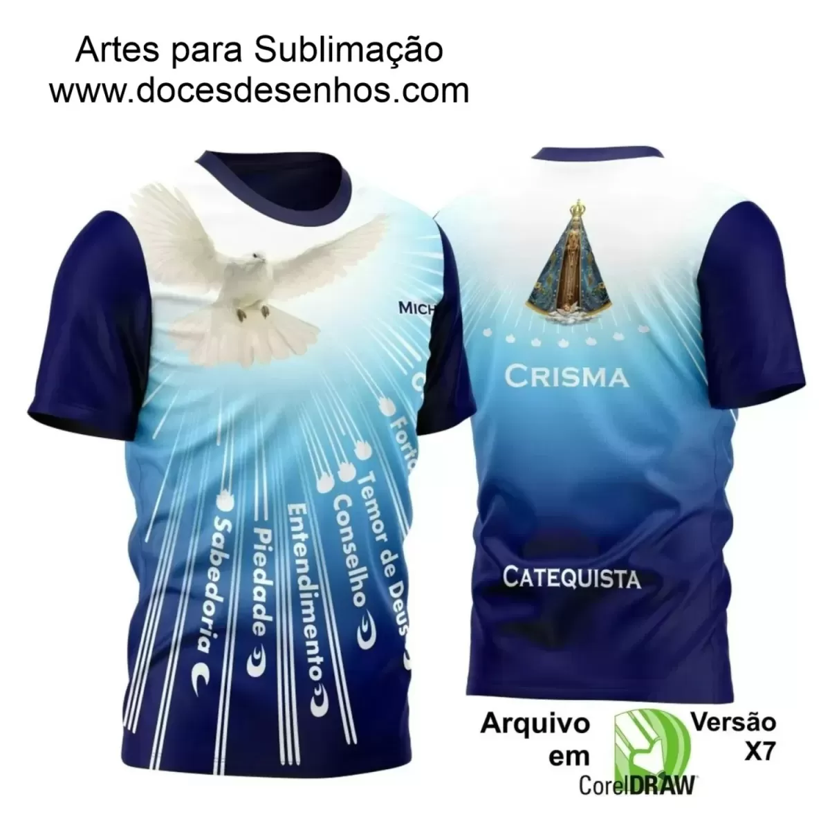 Arte Vetor - Camiseta Crisma - Religião - Crisma Divino Espírito Santo - 2024 - 2025