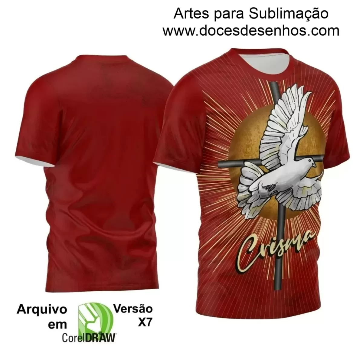 Arte Vetor - Camiseta Crisma - Religião - Crisma Divino Espírito Santo - 2024 - 2025