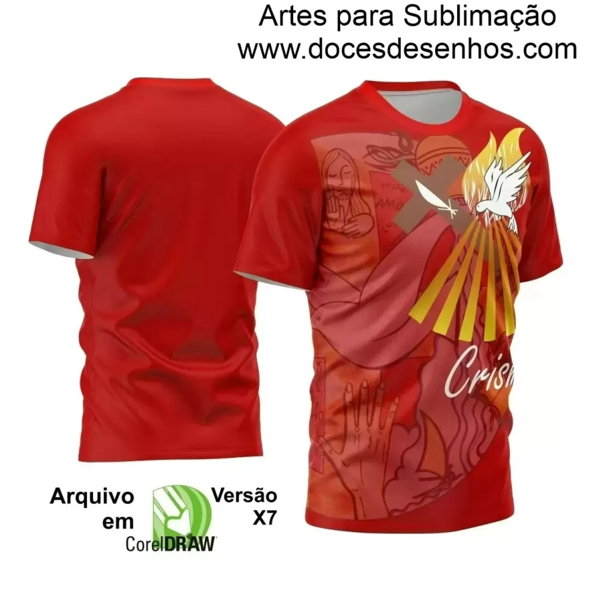 Arte Vetor - Camiseta Crisma - Religião - Crisma Divino Espírito Santo - 2024 - 2025