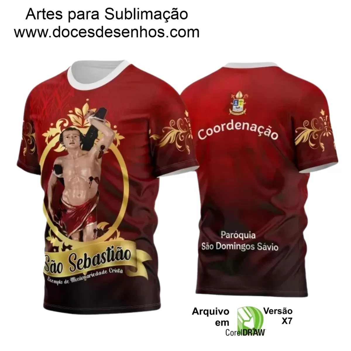 Arte Vetorial para Camisa Religiosa - São Sebastião 2024-2025 - Festejo e Devoção