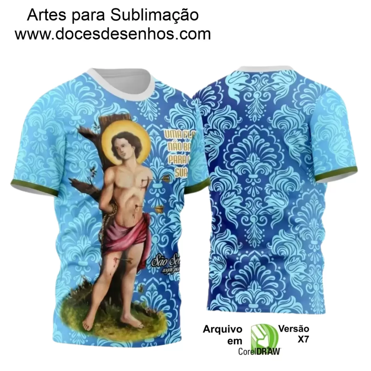 Arte Vetorial para Camisa Religiosa - São Sebastião 2024-2025 - Festejo e Devoção