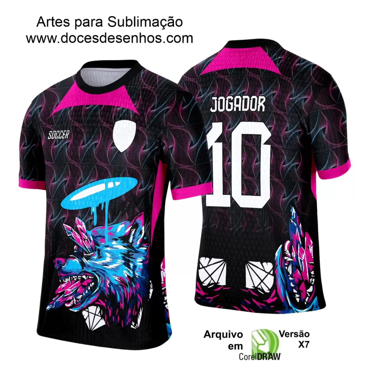 Arte para Estampa de Camiseta Escolar 2025 – Interclasse 2025 - Tema de Lobo