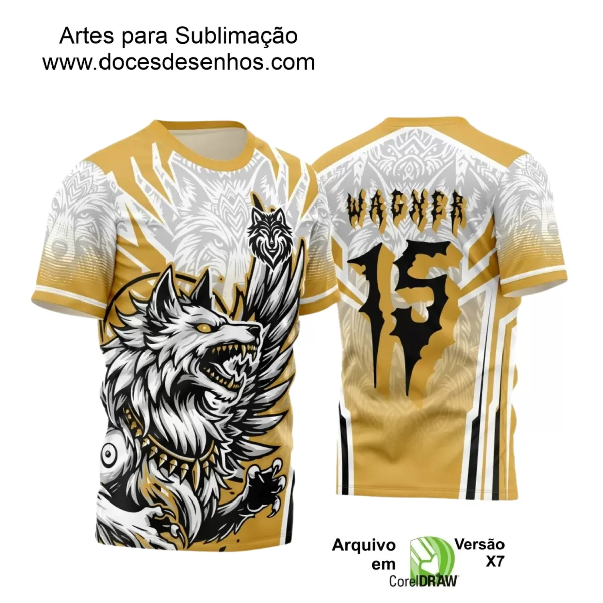 Arte para Estampa de Camiseta Escolar 2025 – Interclasse 2025 - Tema de Lobo