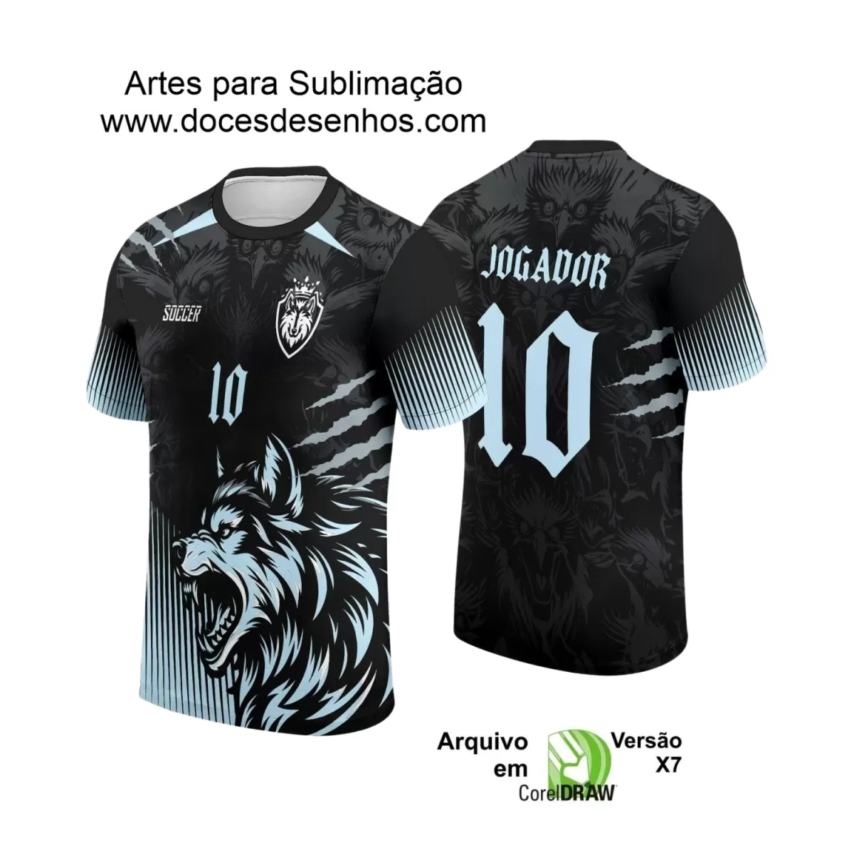 Arte para Estampa de Camiseta Escolar 2025 – Interclasse 2025 - Tema de Lobo