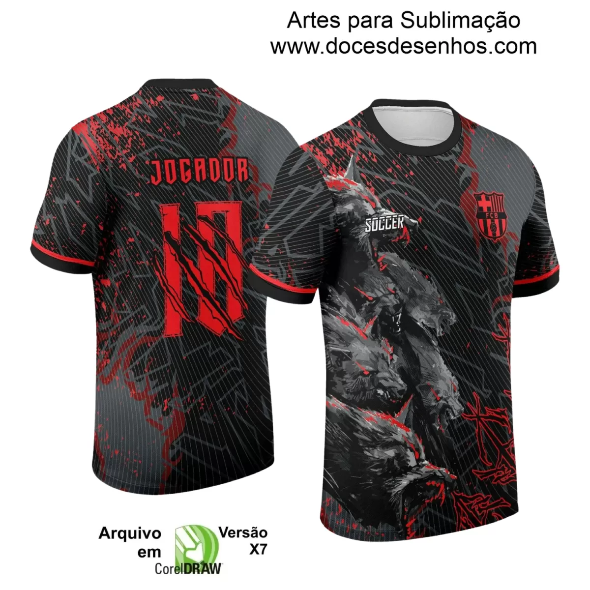 Arte para Estampa de Camiseta Escolar 2025 – Interclasse 2025 - Tema de Lobo