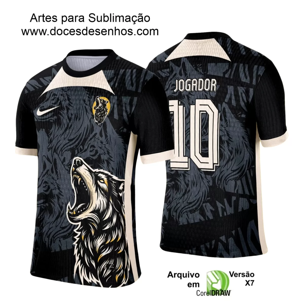 Arte para Estampa de Camiseta Escolar 2025 – Interclasse 2025 - Tema de Lobo