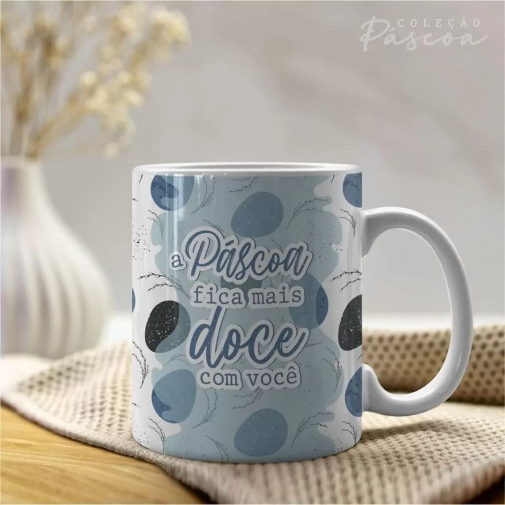 Artes Caneca Personalizada Páscoa V24 (Vintage)