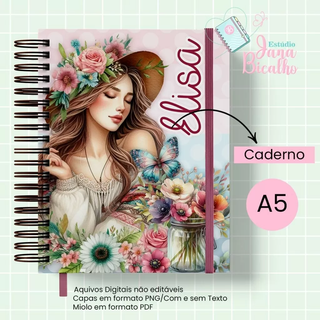 Caderno Pautado A5 + Bloquinho – Essência  (Jana Bicalho)