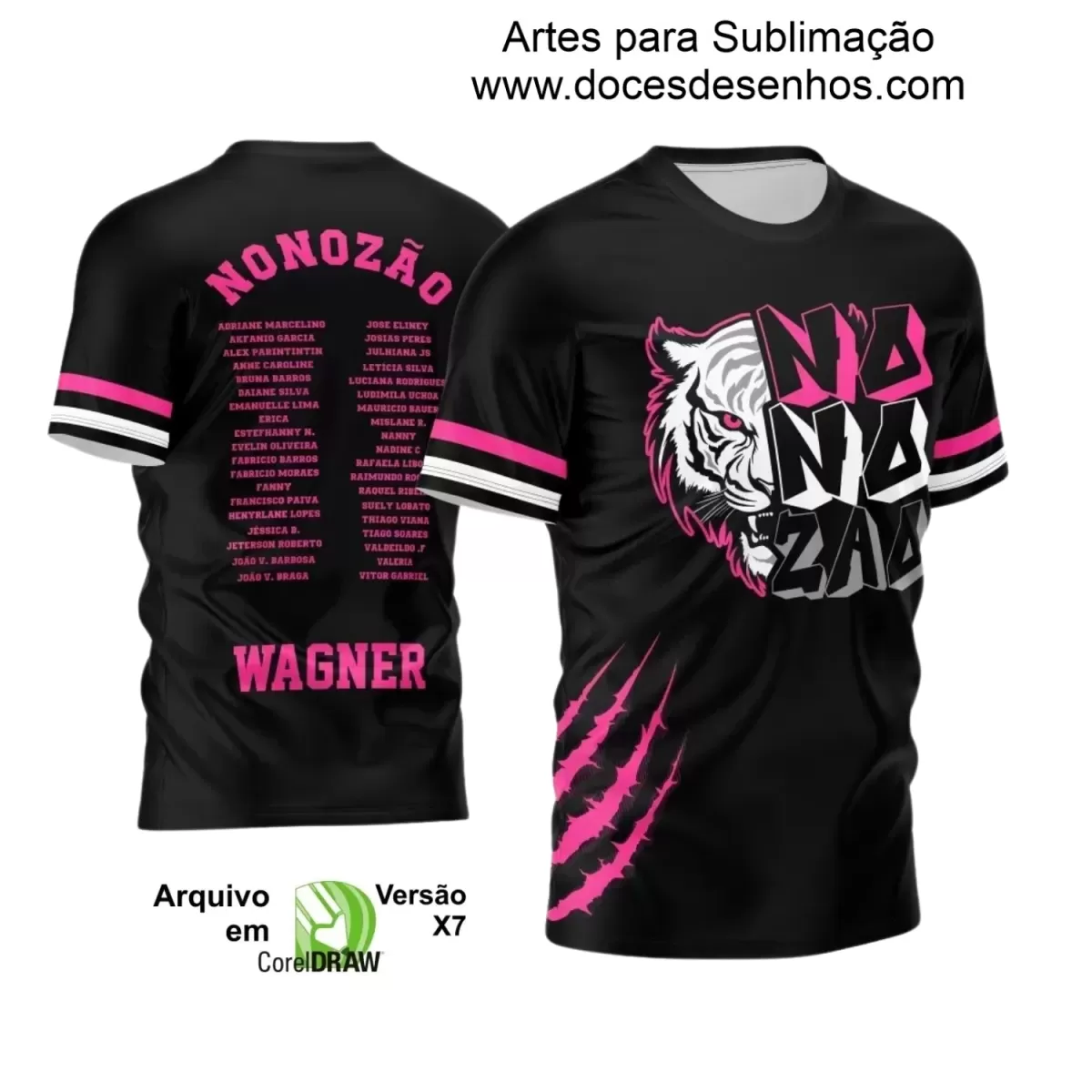 Camisa Escolar Personalizada - Preta - Nono Ano - Tema Tigre - 2025