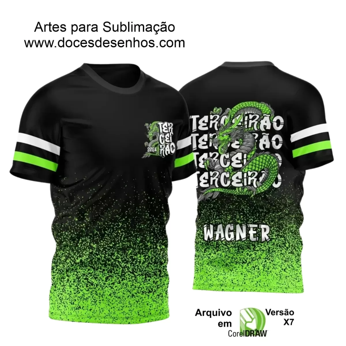 Camisa Escolar Personalizada - Terceirão - Tema Dragão - 2024 - 2025