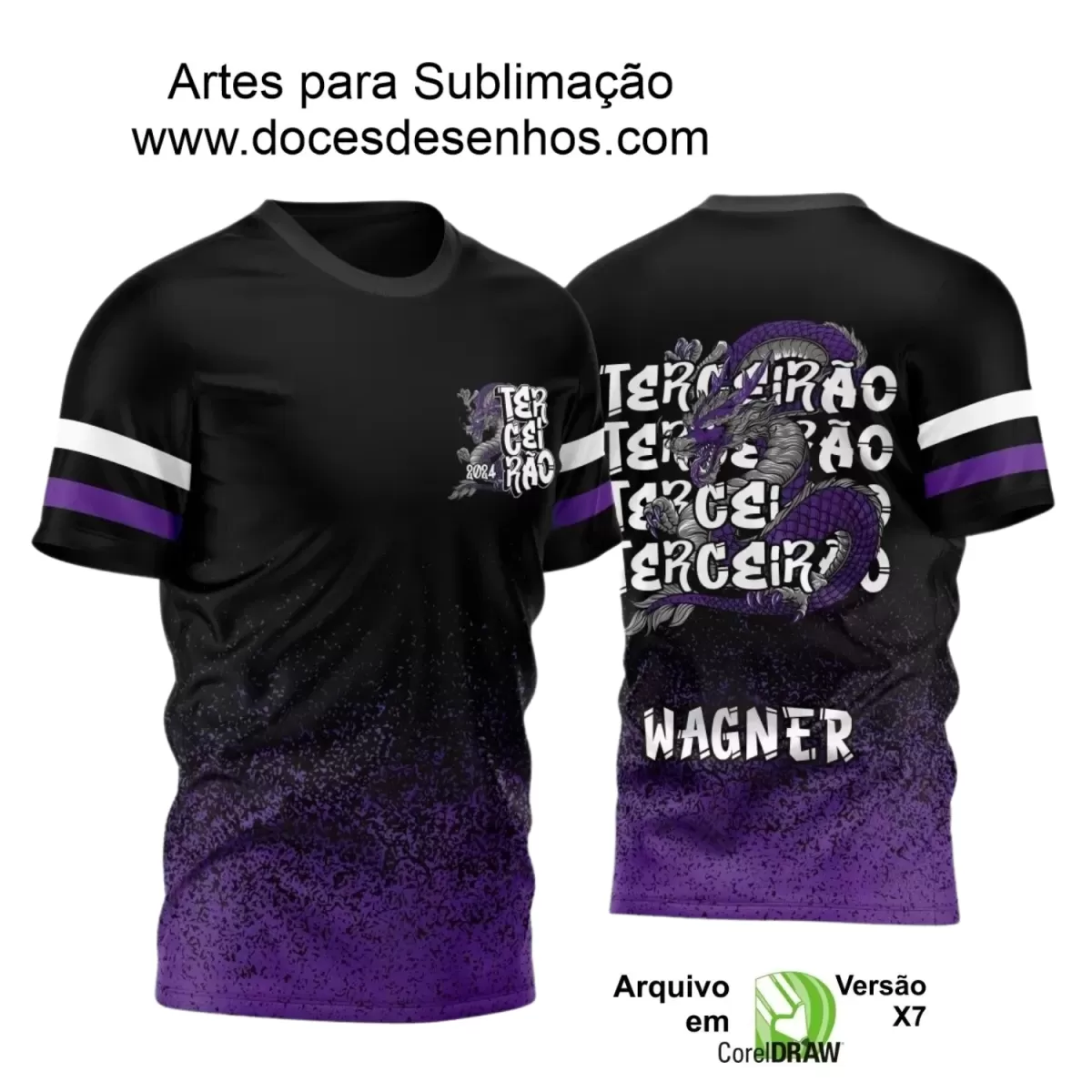 Camisa Escolar Personalizada - Terceirão - Tema Dragão - 2024 - 2025