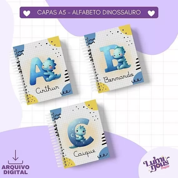 Capas A5 Alfabeto Dinossauro