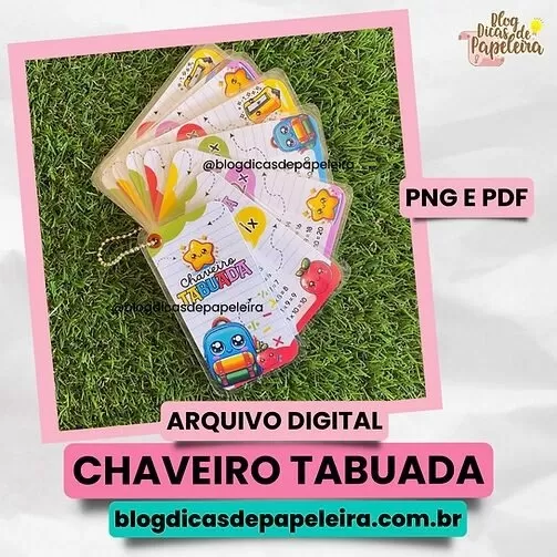 Chaveiro Tabuada – Volta às Aulas (Dicas de Papeleira)