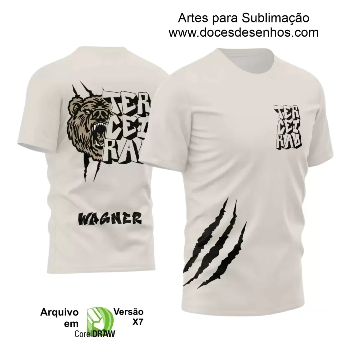 Estampa Camiseta Escolar – Formandos – Concluintes 2025 – Terceirão 2025 - Tema: Urso Feroz