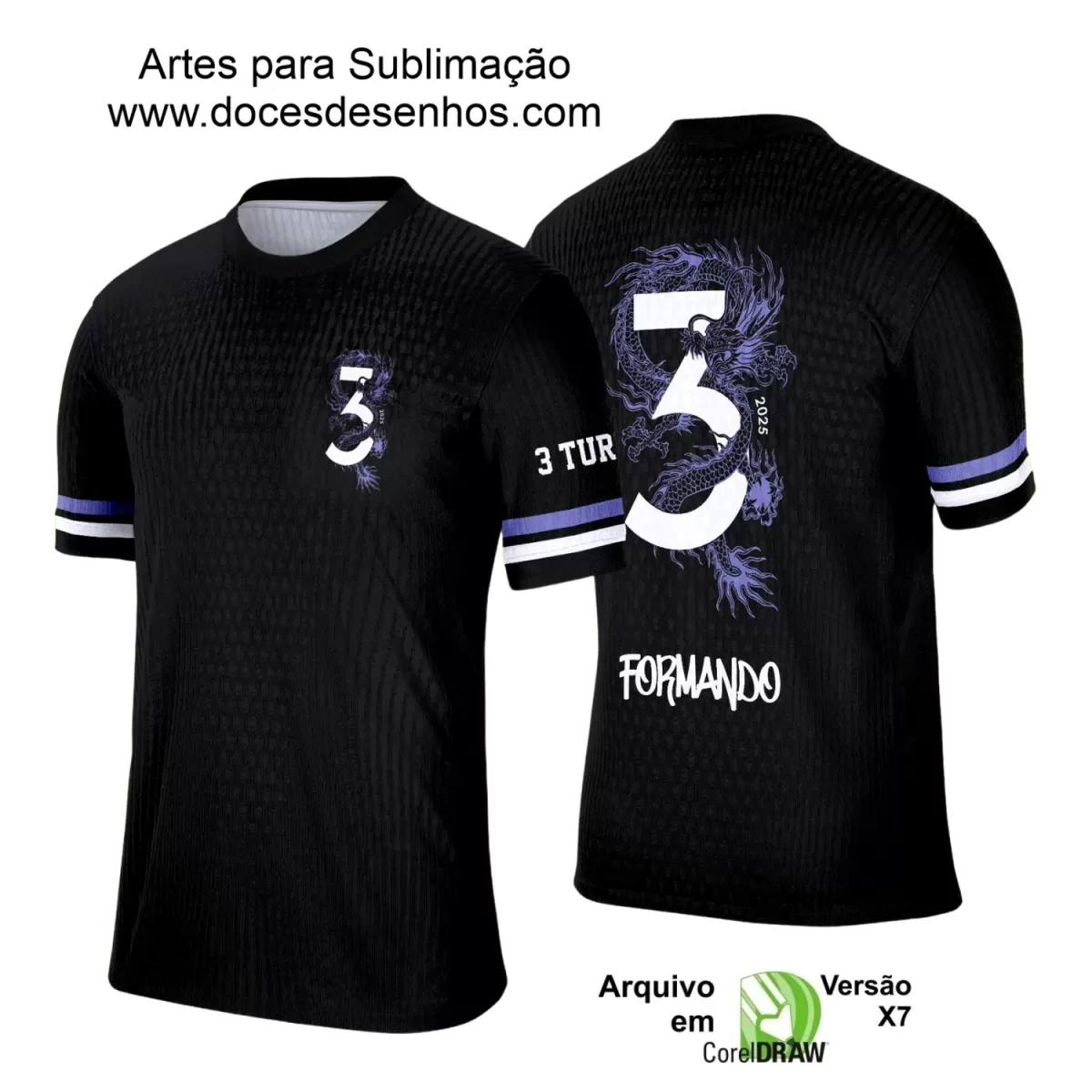 Estampa Camiseta Escolar – Formandos – Concluintes – Terceirão 2025 – Dragão