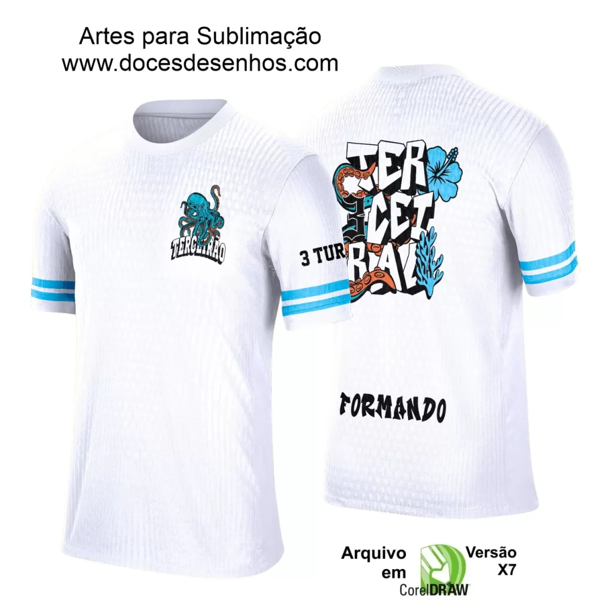 Estampa Camiseta Escolar - Formandos - Concluintes - Terceirão - Polvo - 2025