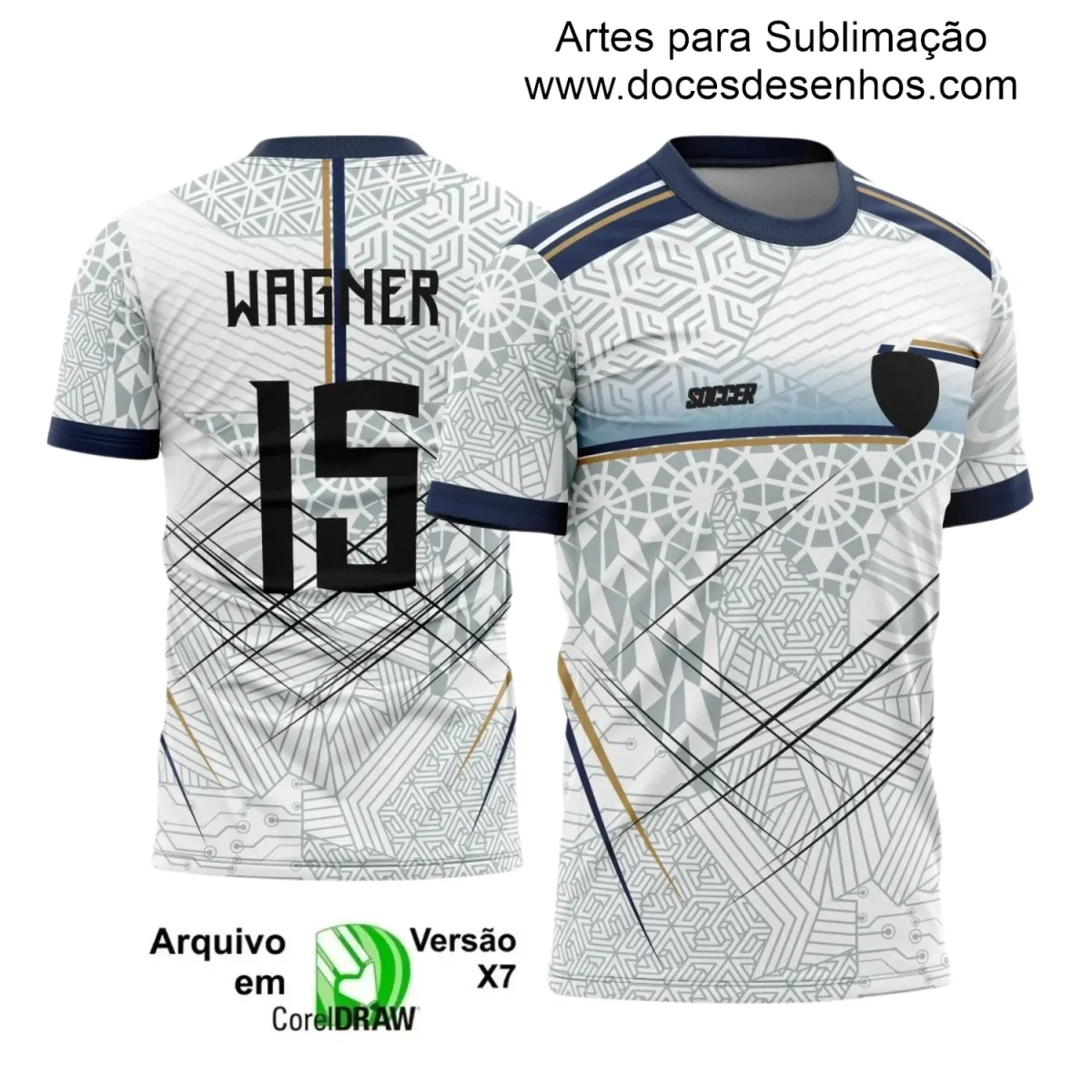 Estampa Camiseta Personalizada - Arte Vetor - Time Amador - Futebol 2025