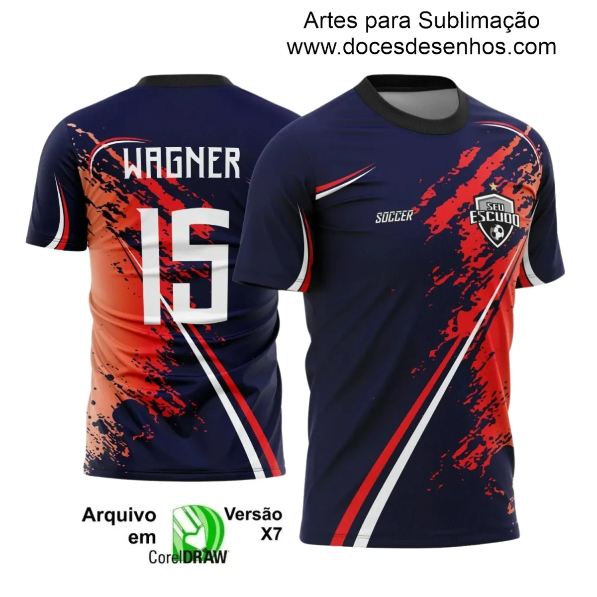 Estampa Camiseta Personalizada - Arte Vetor - Time Amador - Futebol 2025